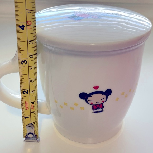 PUCCA Coffee Tea Ceramic Mug Cup with Lid and heart shape handle - NWOT - Picture 9 of 11